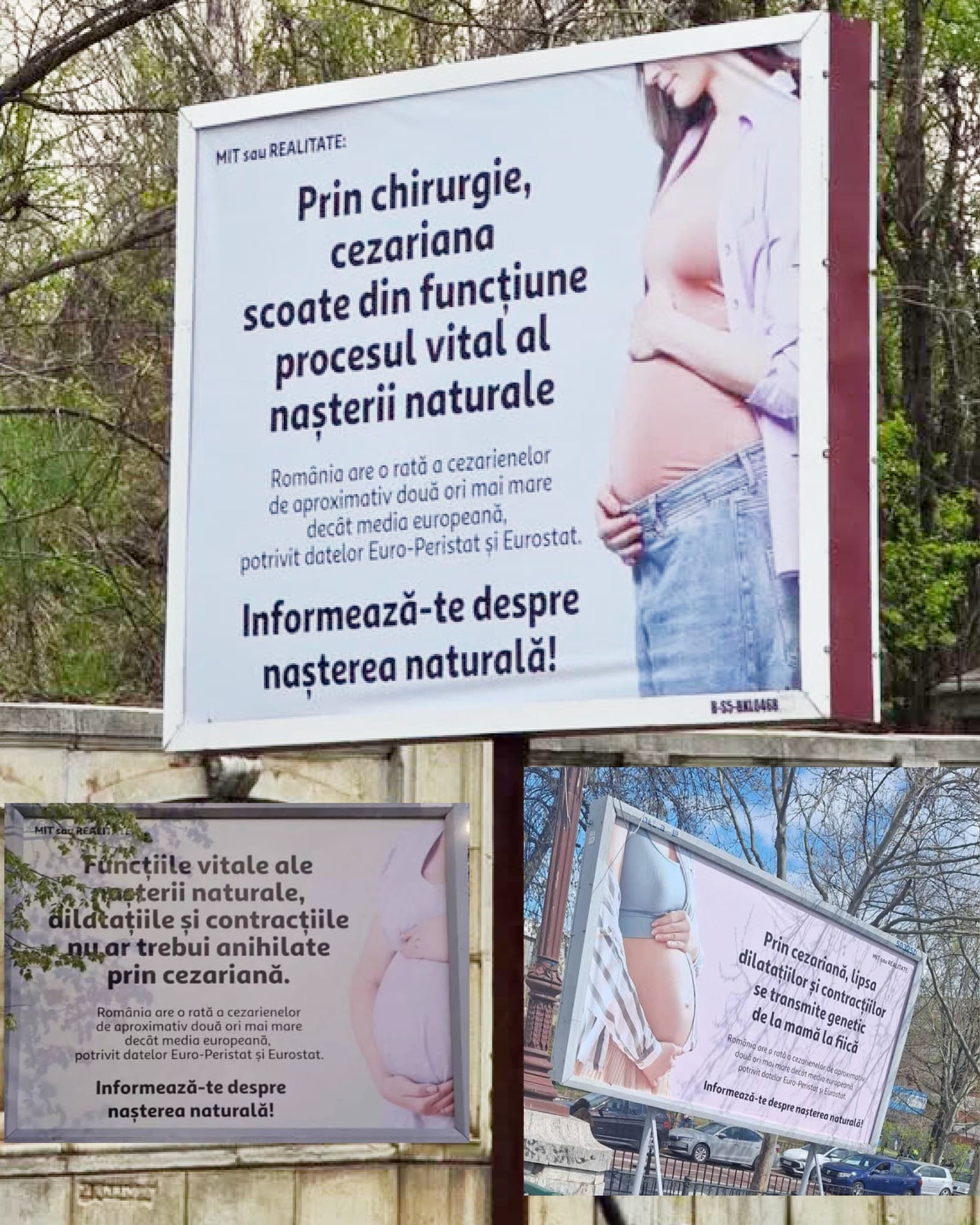 Colegiul Medicilor, după ce în Bucureşti au apărut panouri publicitare care conţin informaţii despre cezariană versus naşterea naturală: Afirmaţiile sunt lipsite de fundament ştiinţific / Informaţia medicală trebuie să fie corectă şi validată ştiinţific