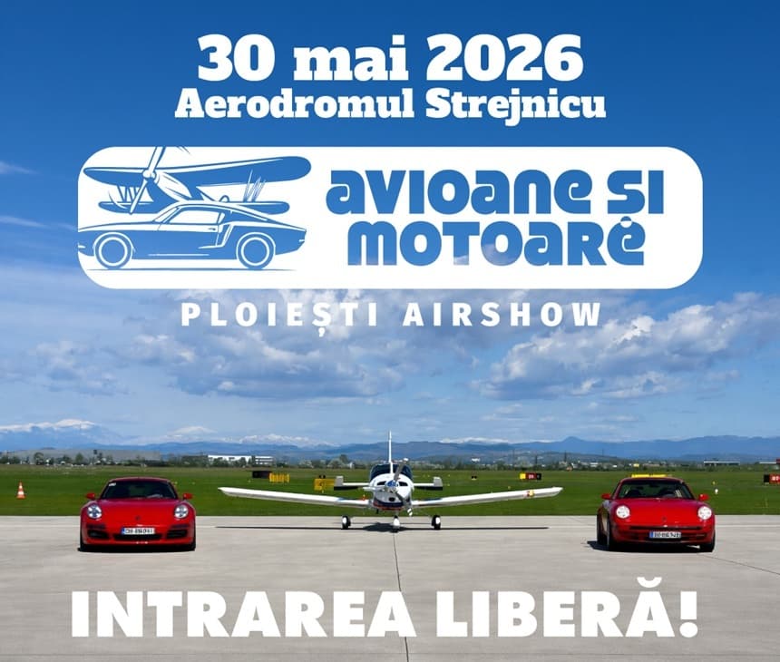 Curse spectaculoase între avion şi motocicletă sau avion şi automobil, la Ploieşti Air Show 2026
