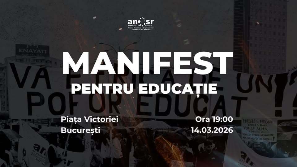 Studenţii pregătesc un protest în Piaţa Victoriei – Manifest pentru educaţie, reacţie faţă de intenţia Guvernului de a aloca mai puţini bani decât anul trrecut Ministerului Educaţiei şi Cercetării
