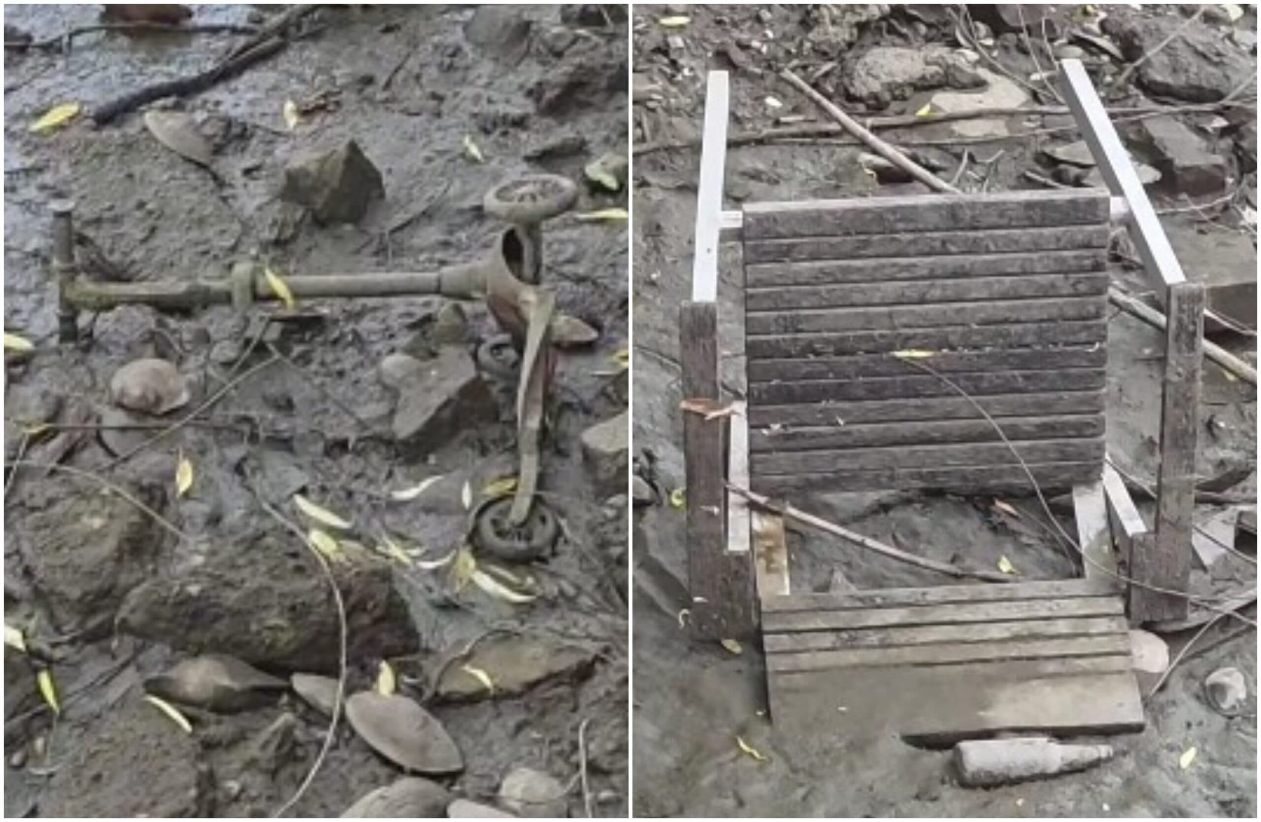 VIDEO | Lacul Herăstrău, cimitir de trotinete, scaune și doze de suc și bere. Cum se întrevede fundul lacului care se golește acum și unde cineva a mai aruncat câte „ceva”