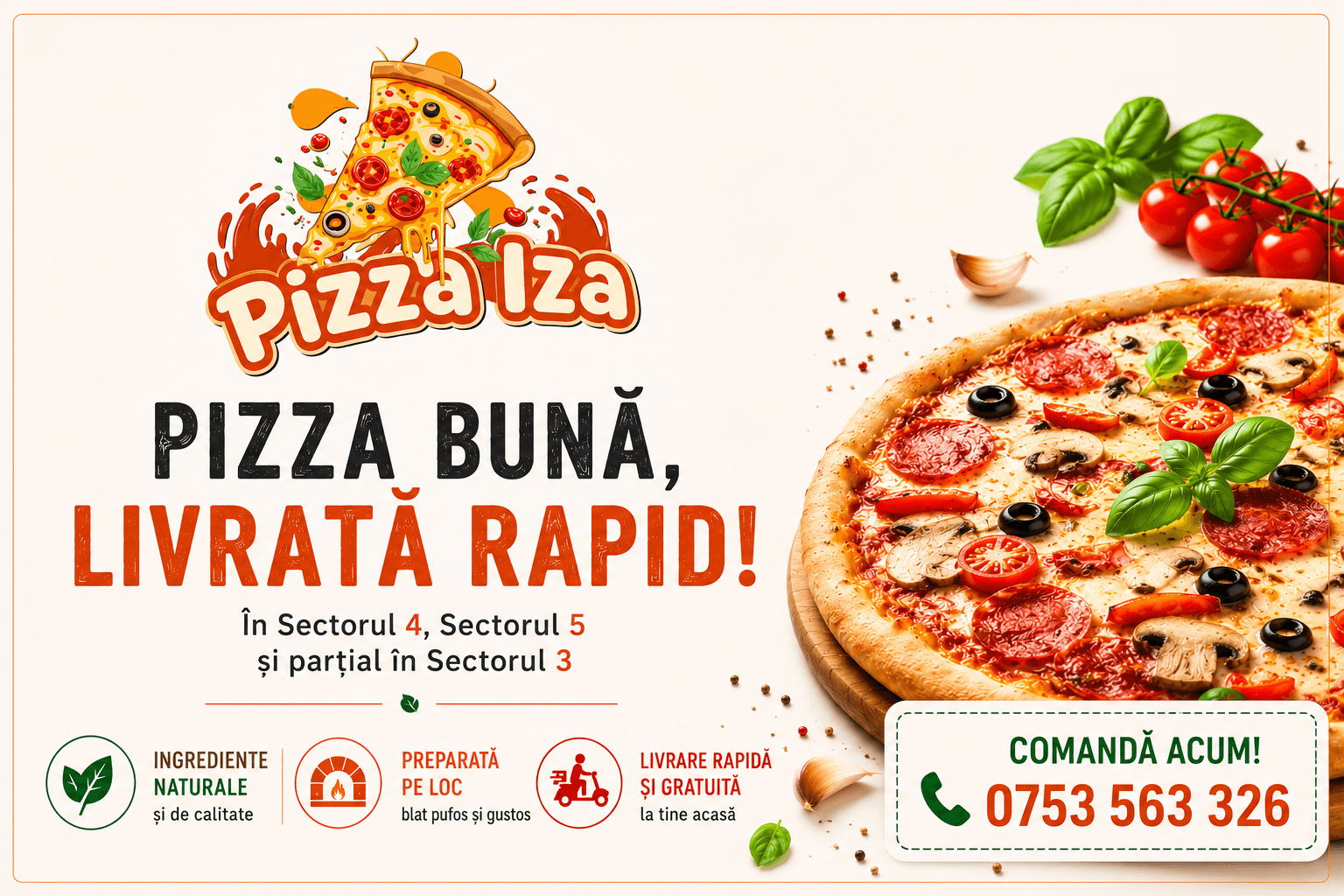 Pizzeria IZA accelerează livrările în București și își extinde rapid aria de acoperire în Sectorul 5 și Sectorul 3 (P)