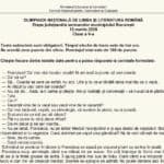 Olimpiada de Limba și literatura română – OLLR 2026, faza județeană de vineri, 13 martie. Descarcă subiectele și baremele de notare pentru gimnaziu și liceu / Texte de Ana Alfianu, Monica Pillat, Matei Vișniec și Florin Bican la V-VIII