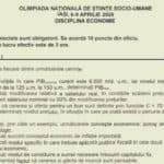 Subiectele de la Olimpiada Națională de Științe Socio-Umane – disciplina Economie: inflație, salarii indexate și profitabilitatea firmelor, printre temele actuale primite de elevi / Baremele de corectare
