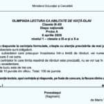 Subiecte si bareme Olimpiada Lectura ca abilitate de viață, OLAV 2026, etapa națională, nivelurile 1 și 2 – proba A pentru liceu