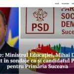 Ministrul Educației, Mihai Dimian, măsurat în sondaje de PSD candidat pentru Primăria Suceava. Cunoscut pentru gafele sale, Dimian s-a remarcat recent prin criticile la adresa măsurilor Bolojan