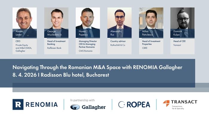 Pe 8 aprilie 2026, lideri din sectorul bancar, juridic și de consultanță analizează viitorul pieței de M&A din România
