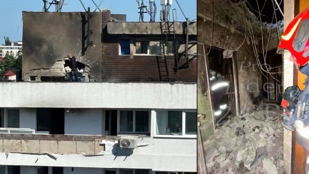 Daunele provocate de dronă asupra blocului din Galați nu sunt acoperite de asigurarea obligatorie: „Pagubele de război nu sunt un risc acoperit”