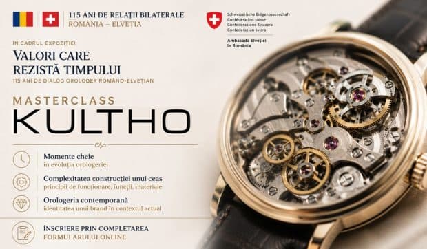 Masterclass Kultho în cadrul expoziției „Valori care rezistă timpului”: cum a evoluat orologeria în cei 115 ani de relații România–Elveția
