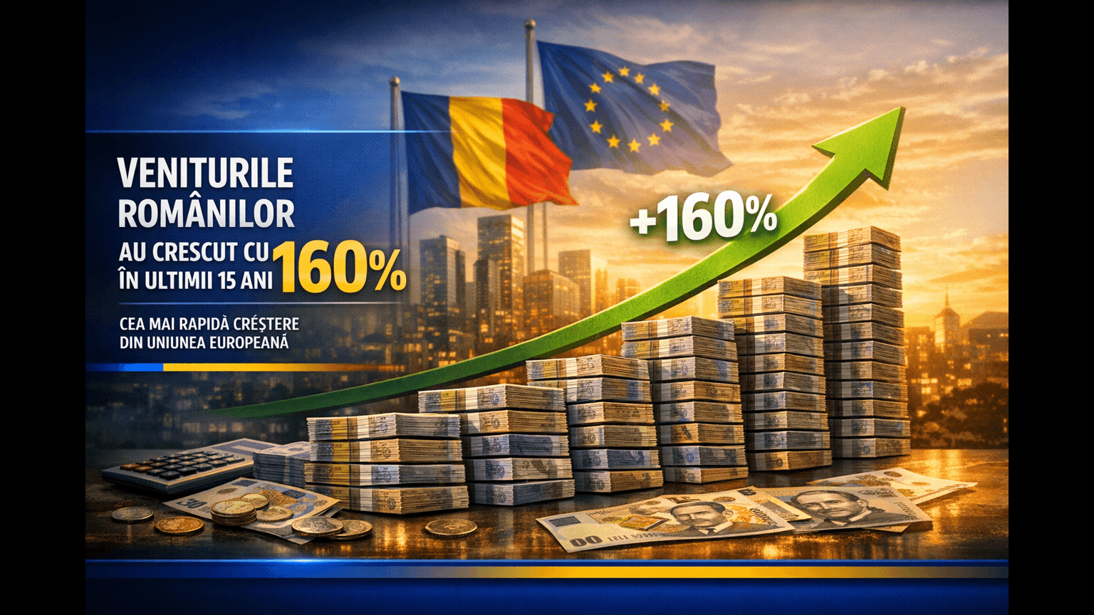 România înregistrează cea mai mare creștere a veniturilor din UE, cu 160% în ultimii ani. De ce nu simțim asta în buzunare și unde se pierd banii