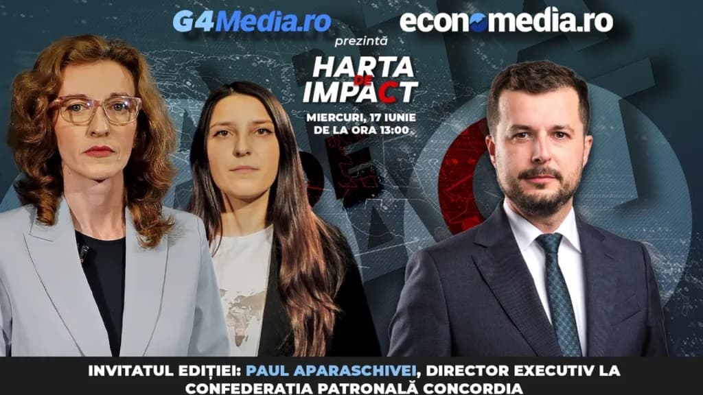 Directorul executiv al confederației patronale Concordia, Paul Aparaschivei, astăzi la emisiunea „Harta de impact” / Urmărește LIVE de la ora 13.00