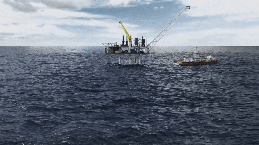 O platformă gigantică navighează spre zăcământul de gaze Neptun Deep