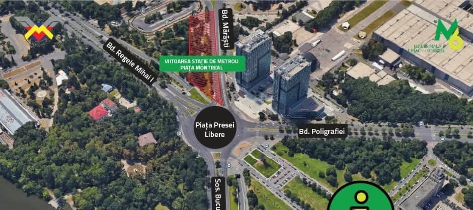 FOTO | Pasajul Piața Presei Libere, închis temporar: Se lucrează la Magistrala 6 de metrou