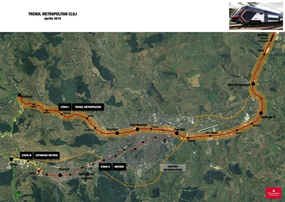 Licitație de peste 400 de milioane de lei, în Cluj, pentru ramele electrice ale trenului metropolitan / 110 milioane lei acoperă mentenanța și reparațiile pentru primii 15 ani de exploatare