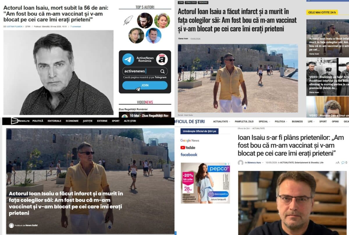 Val de ură și dezinformare antivaccin în online după moartea actorului Ioan Isaiu, lansat de o femeie care pretinde că l-a cunoscut pe actor