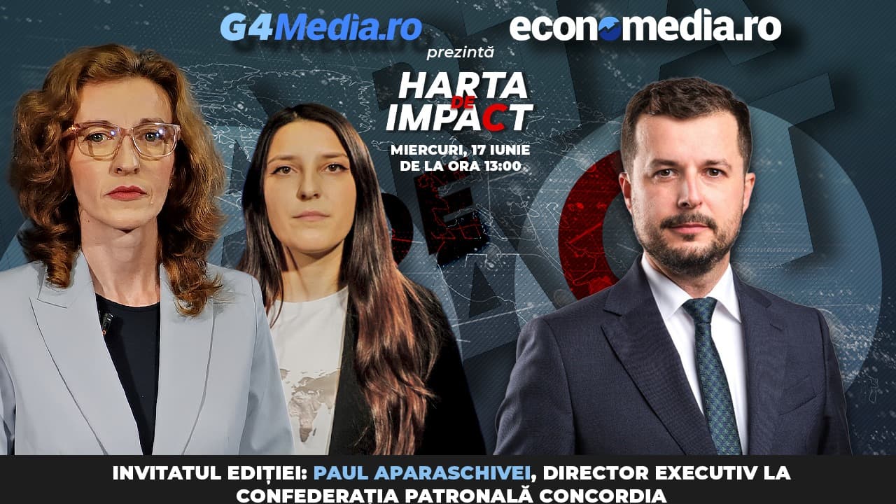 Directorul executiv al confederației patronale Concordia, Paul Aparaschivei, astăzi la emisiunea „Harta de impact” / Urmărește LIVE de la ora 13.00