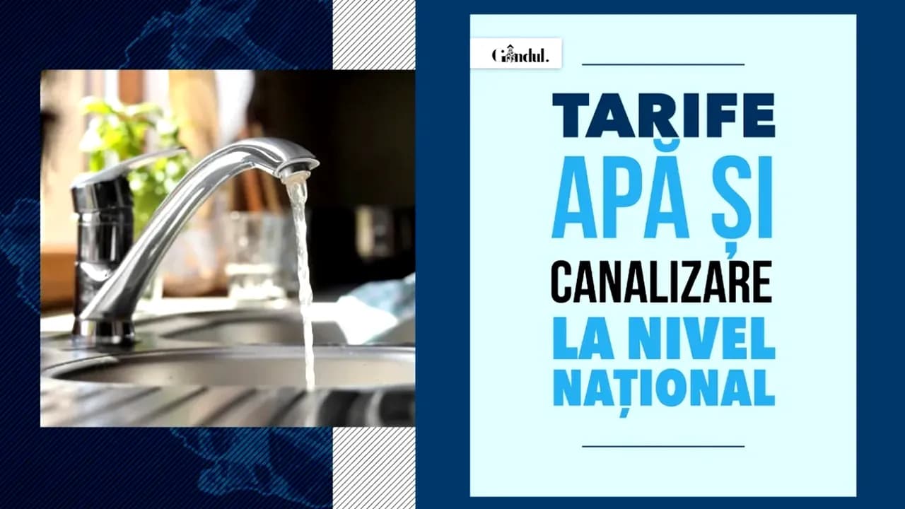 TOP 3 tarife apă potabilă și canalizare în România, în luna mai 2026. Unde sunt cele mai mari/mici prețuri